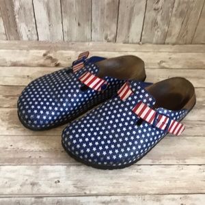 Birkenstock Birkies star and stripes clogs size 40